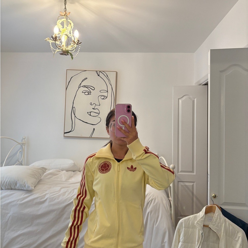 Adidas Yellow Jacket with Red Accents